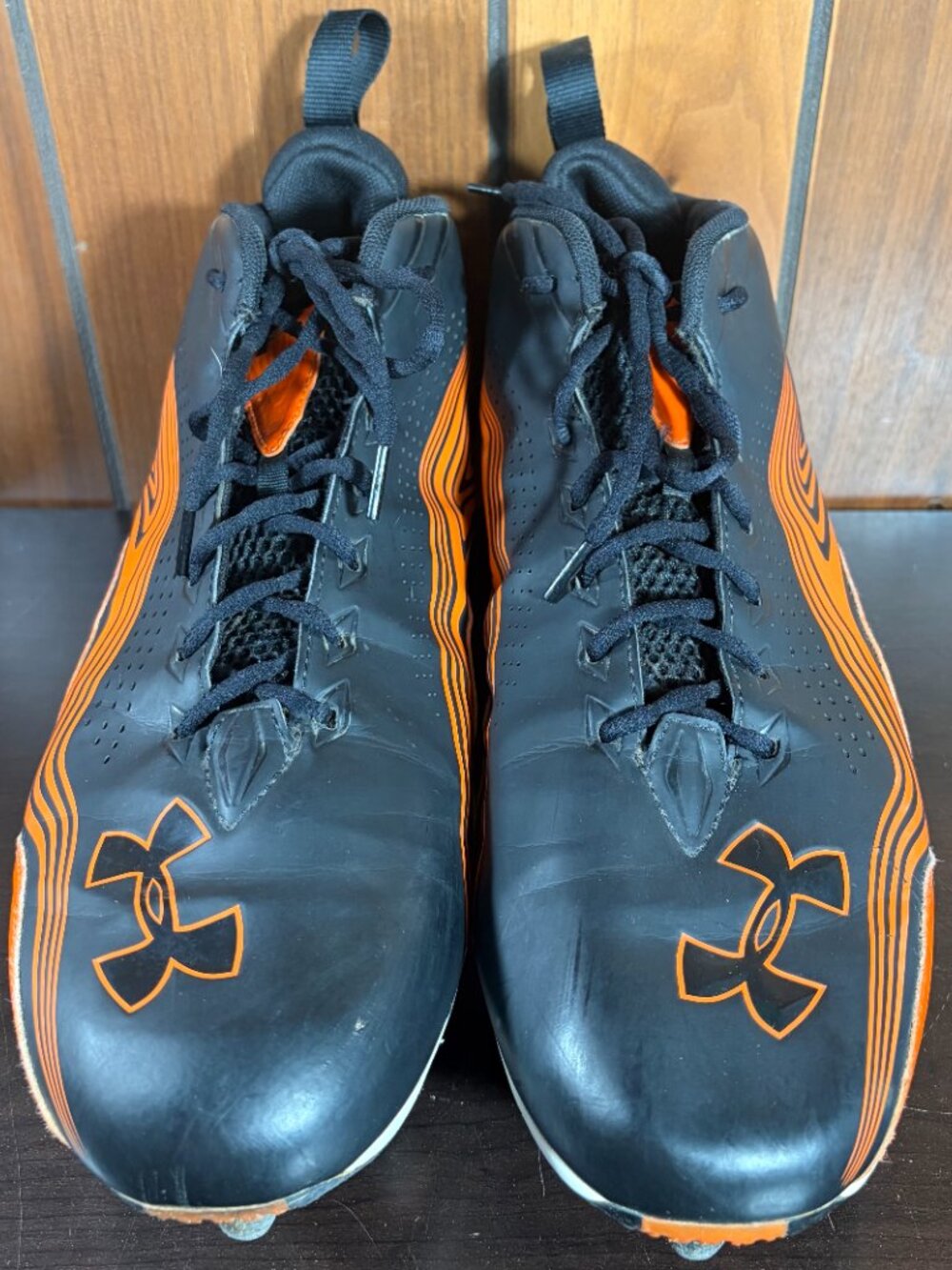 Under Armour Spotlight MC Football Cleats Black Orange Mens Sz 13  1226117-001